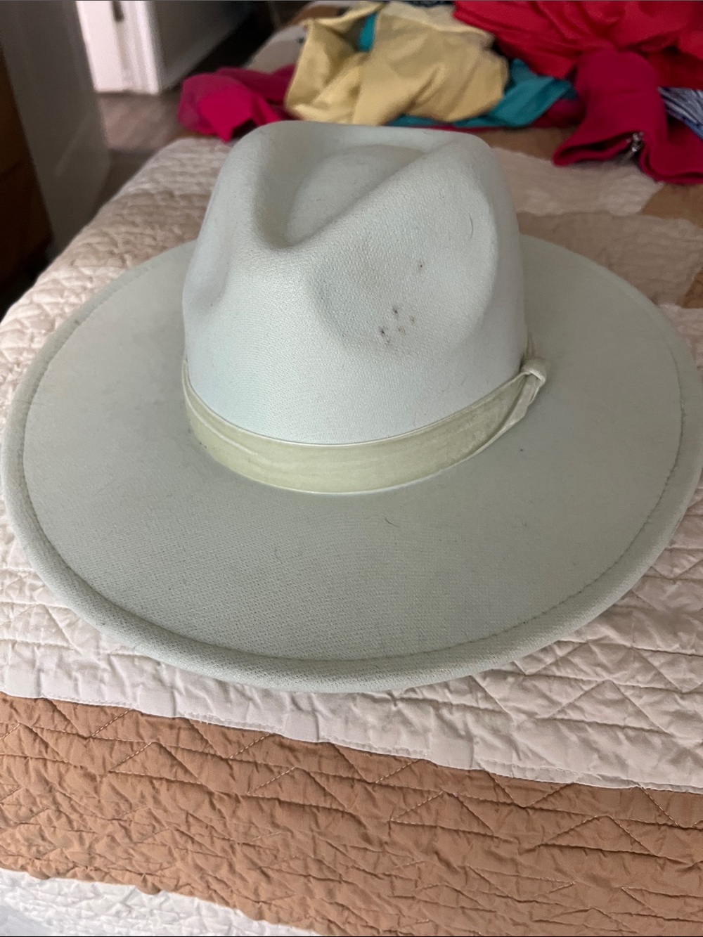 Forever 21 Ivory Wide-Brim Fedora Hat